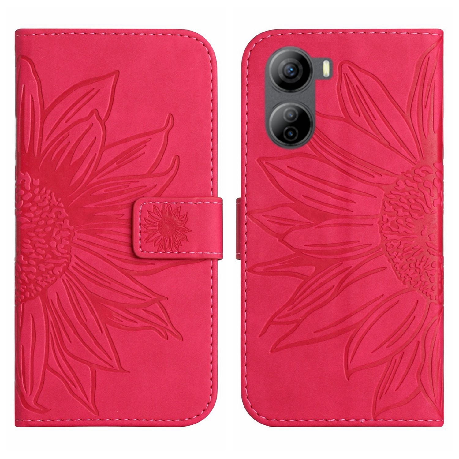 HT04 For ZTE Libero 5G IV Case Sunflower Imprint Phone Wallet Cover with Shoulder Strap - Light Purple HT04 For ZTE Libero 5G IV Case Sunflower Imprint Phone Wallet Cover with Shoulder Strap - Light Purple
